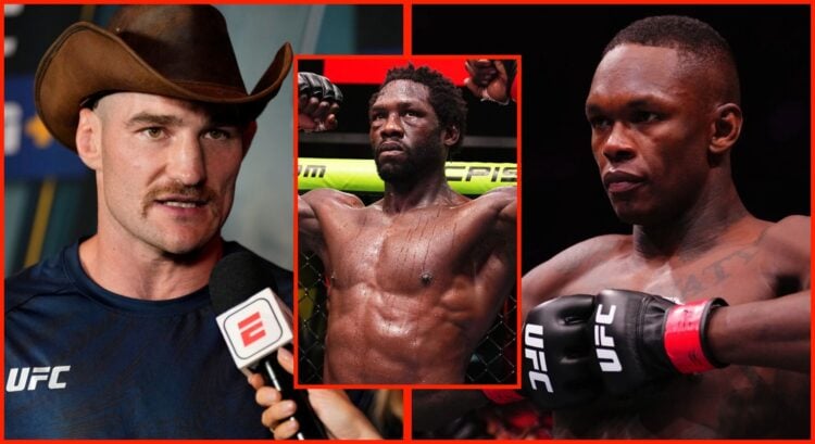 Sean Strickland and Israel Adesanya, insert Jared Cannonier.