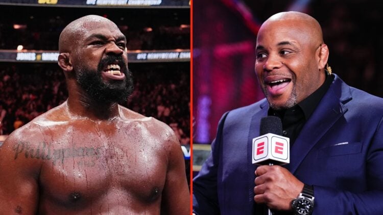 Split image of Jon Jones and Daniel Cormier.