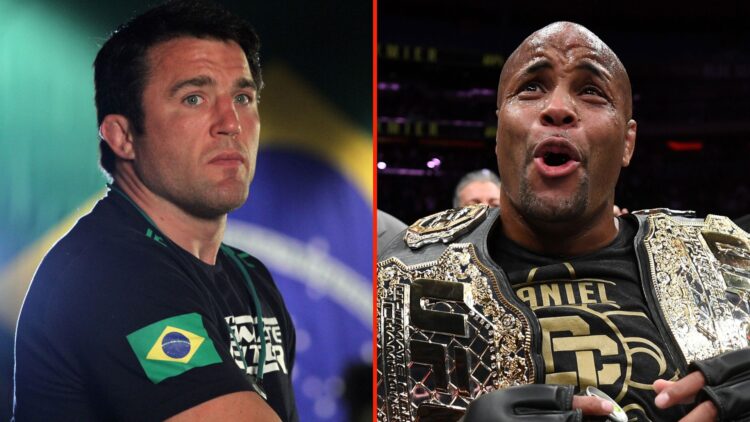 Split image of Chael Sonnen and Daniel Cormier.