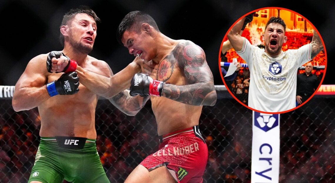 Image of Esteban Ribovics vs Daniel Zellhuber. Inset, Ribovics