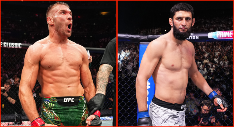 Split image of Dricus Du Plessis and Khamzat Chimaev