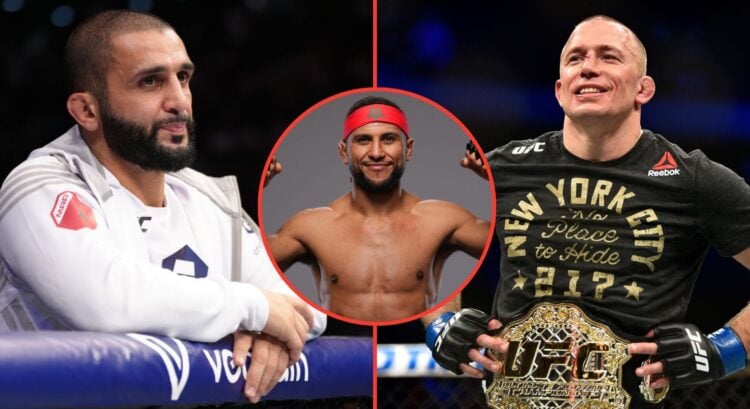 Split image of Firas Zahabi and Georges St-Pierre, insert Youseff Zalal