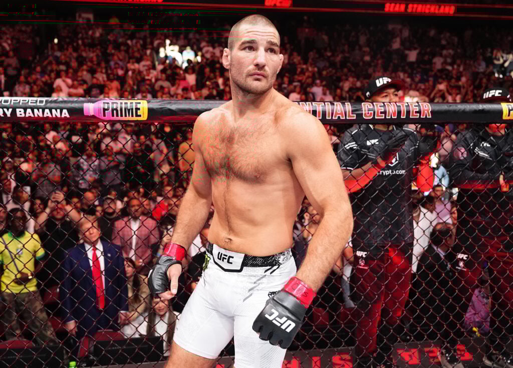 Sean Strickland in the octagon before a fight