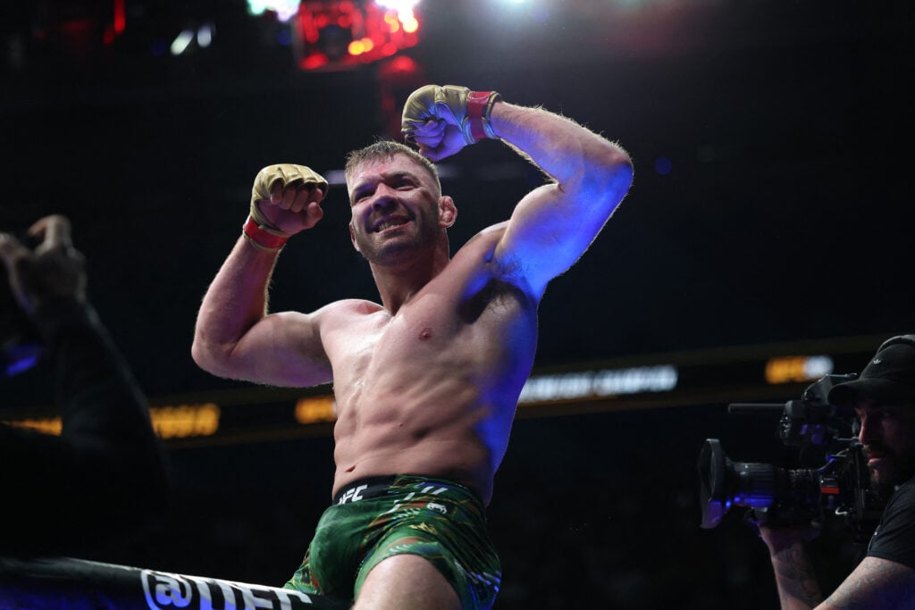 Dricus Du Plessis after winning a UFC fight