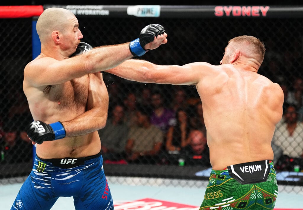 Sean Strickland punched by Dricus Du Plessis