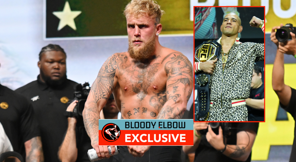 Jake Paul and Alex Pereira with overlay text that reads BLOODY ELBOW EXCLUSIVE