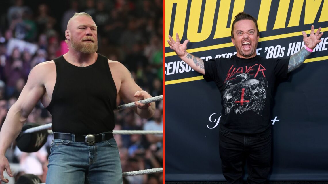 Split image of Brock Lesnar and Jason "Wee Man" Acuna.