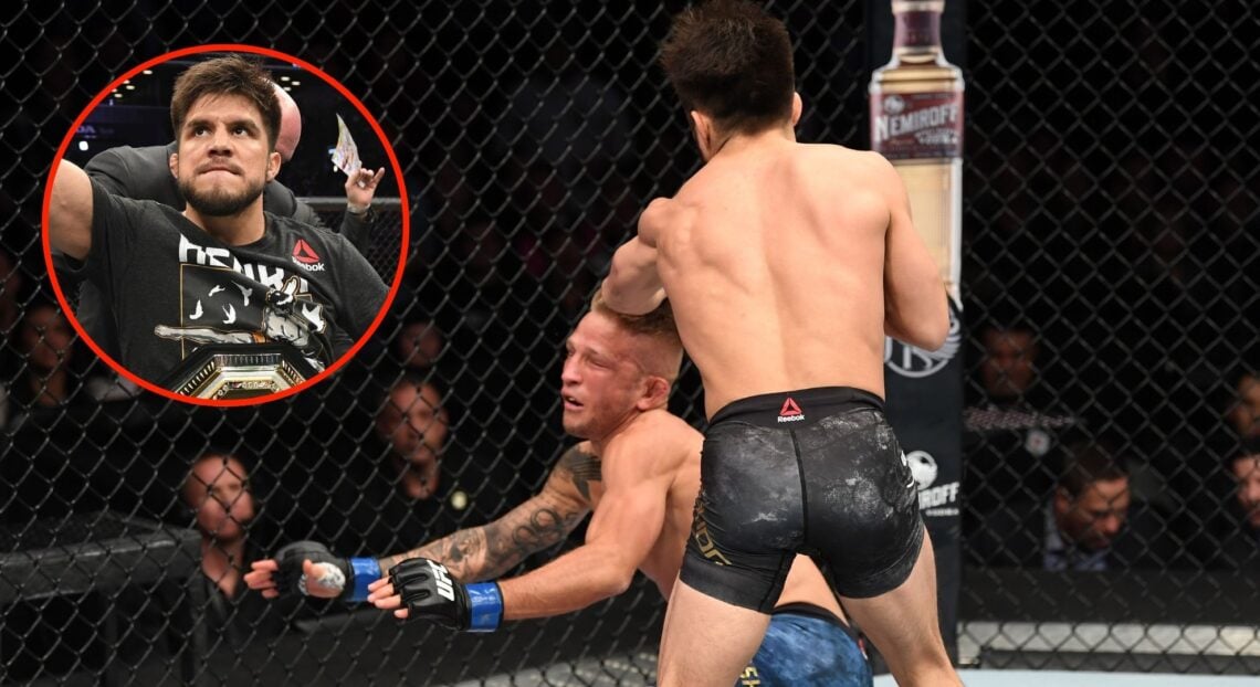 Image of Henry Cejudo vs TJ Dillashaw. Inset, Cejudo