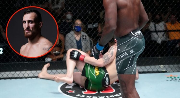 Image of Khalil Rountree vs Modestas Bukauskas. Inset, Bukauskas