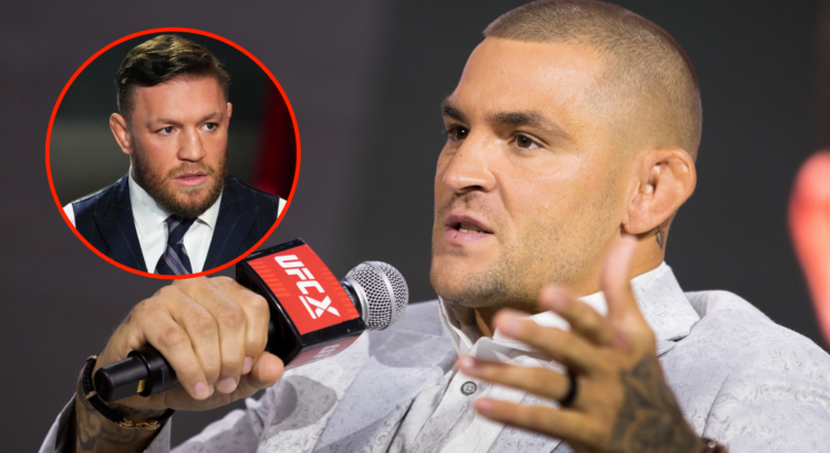 Image of Dustin Poirier, inset Conor McGregor