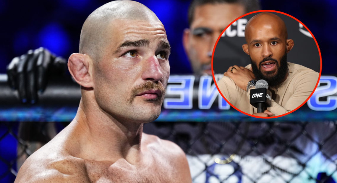 Image of Sean Strickland, inset Demetrious Johnson