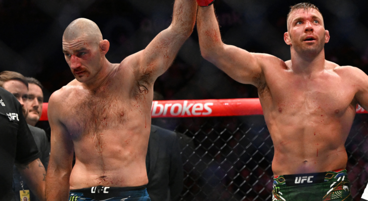Dricus du Plessis and Sean Strickland after UFC 312