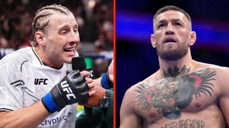 Split image, on the left is Paddy Pimblett, on the right is Conor McGregor.