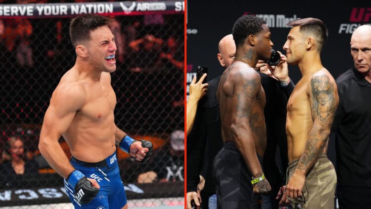 Side by side of Esteban Ribovics and Terrance McKinney at UFC Fight Night: St Louis.