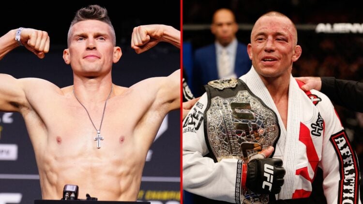 Split image of Stephen Thompson and Georges St Pierre.