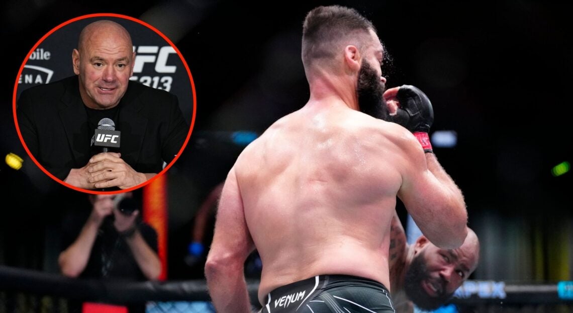 Image of Andrei Arlovski. Inset, Dana White