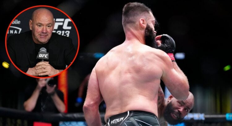 Image of Andrei Arlovski. Inset, Dana White