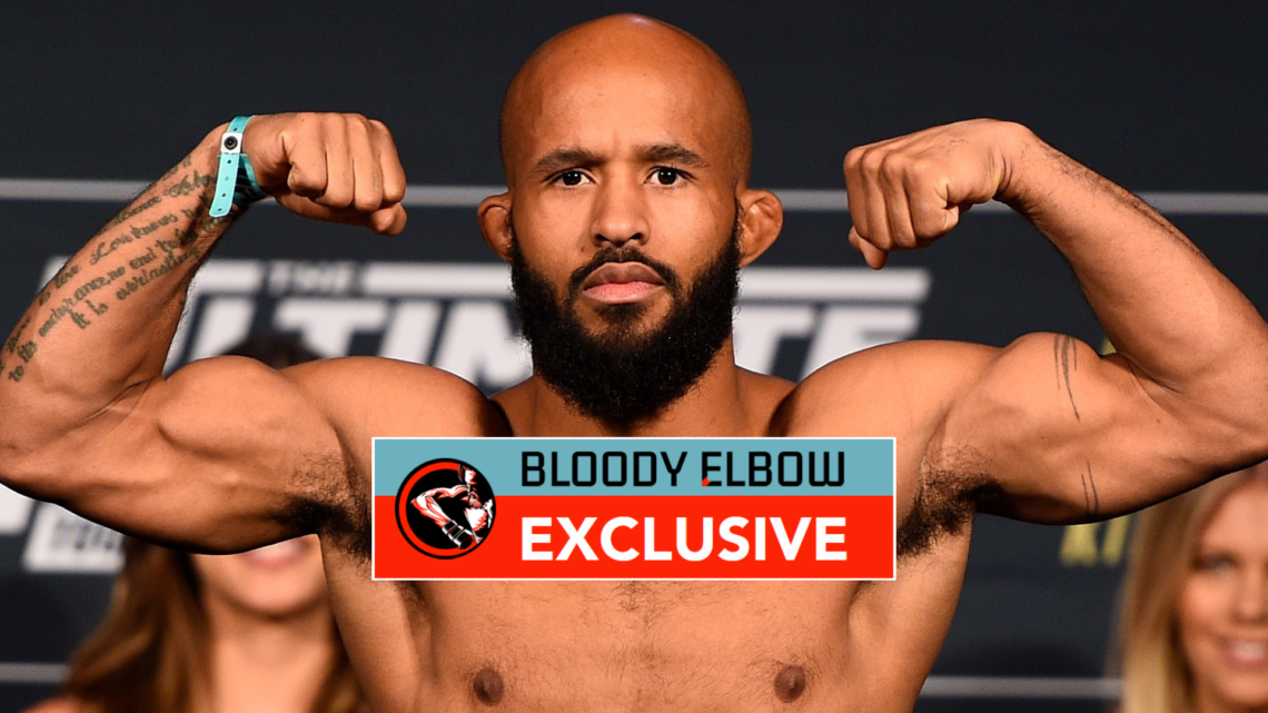 Demetrious Johnson with exclusive banner