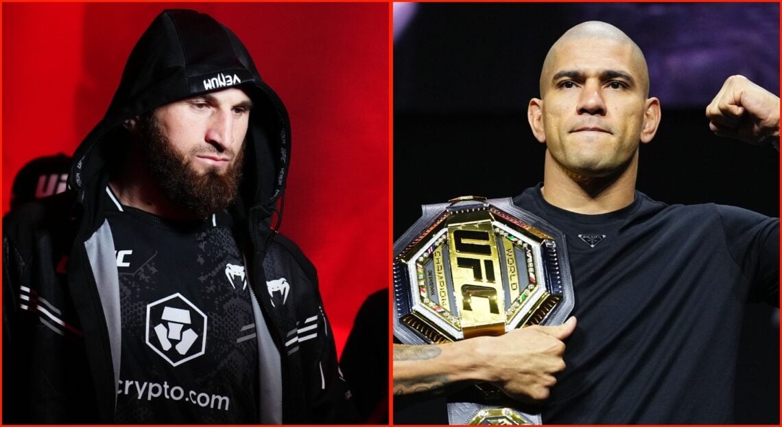 Split image of Magomed Ankalaev and Alex Pereira
