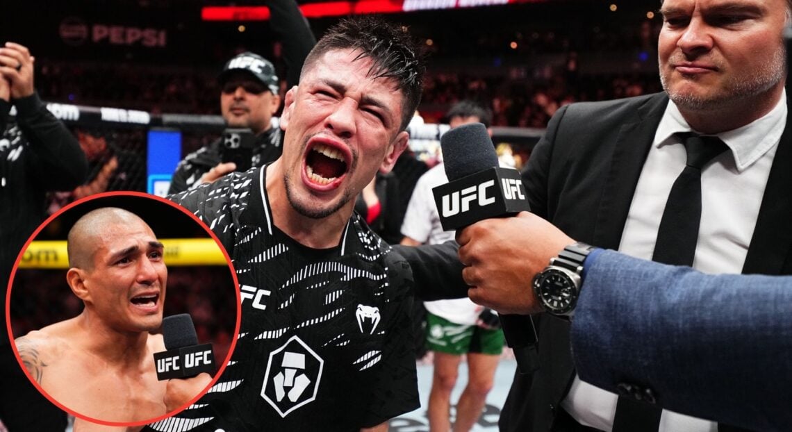 Image of Brandon Moreno. Inset, Edgar Chairez
