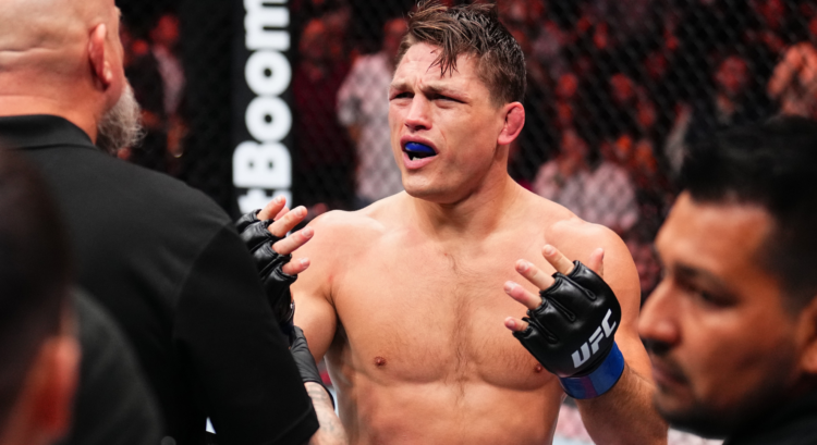 Drew Dober reacts to the referee stoppage at UFC Mexico City.