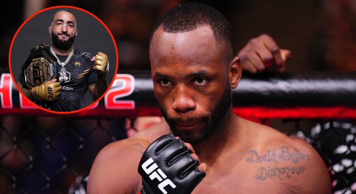Image of Leon Edwards. Inset, Belal Muhammad