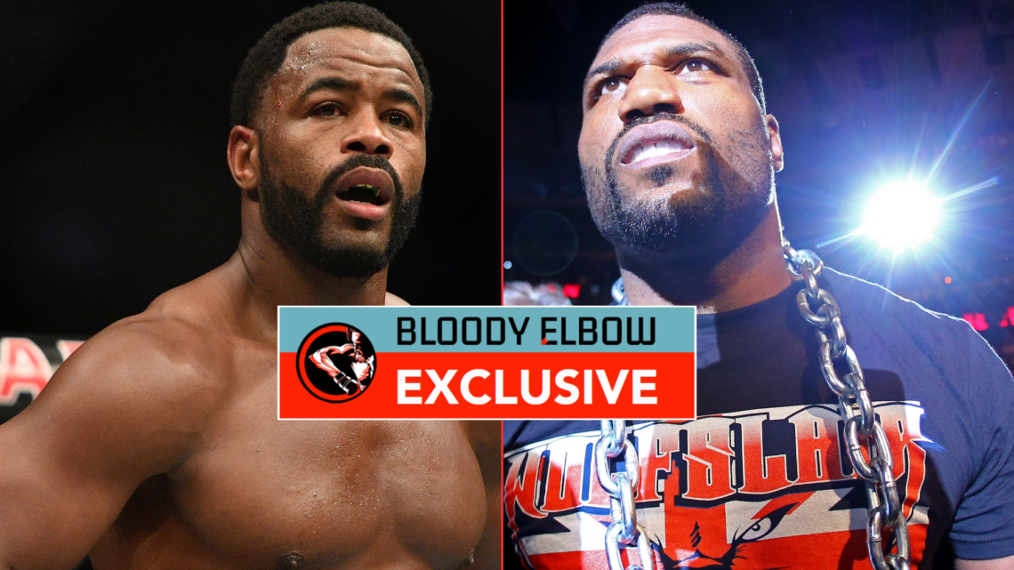 Rashad Evans and Quinton 'Rampage' Jackson with exclusive banner