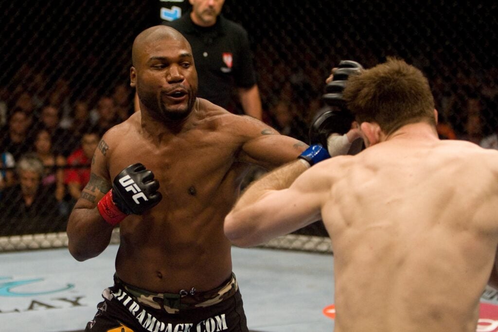 Quinton 'Rampage' Jackson punches Forrest Griffin at UFC 86