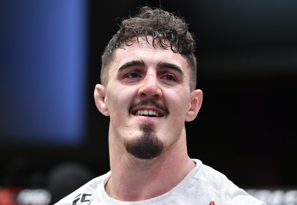 Tom Aspinall pictured after beating Andrei Arlovski