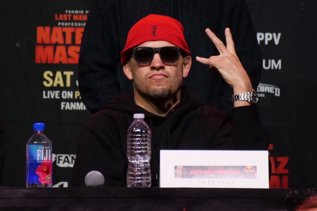 Image of Nate Diaz at boxing press conference