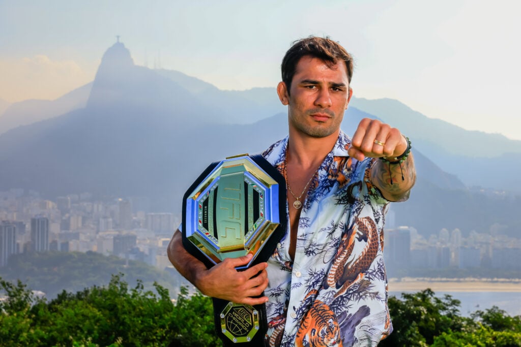 Image of Alexandre Pantoja during pre-fight UFC 301 promo shoot.