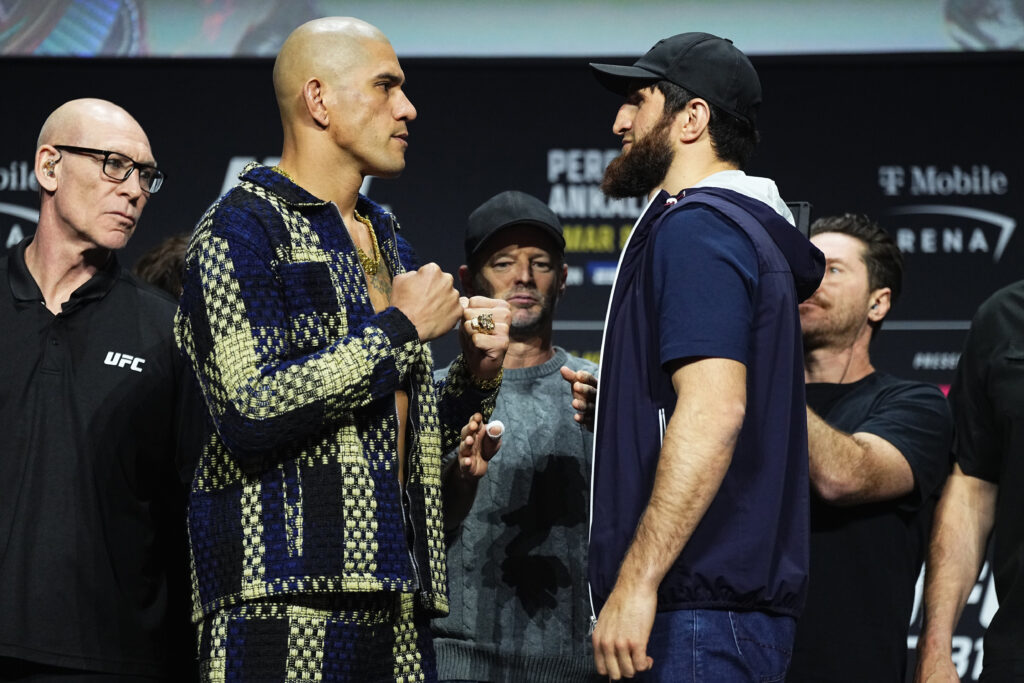 Alex Pereira and Magomed Ankalaev face off