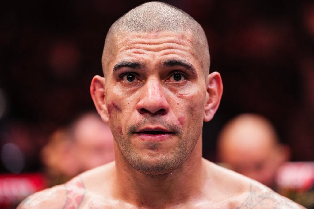 Alex Pereira reacts after UFC 313 loss to Magomed Ankalaev.