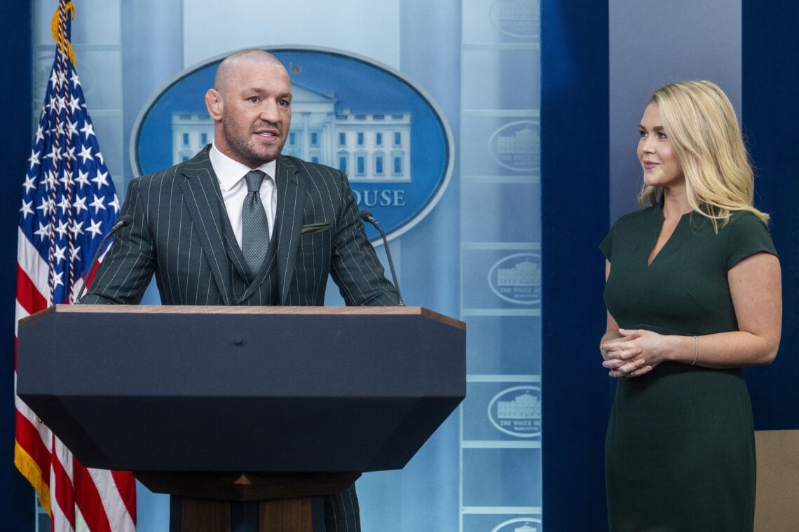Conor McGregor took over the White House briefing room during a recent visit. Credit: JIM WATSON/AFP via Getty Images