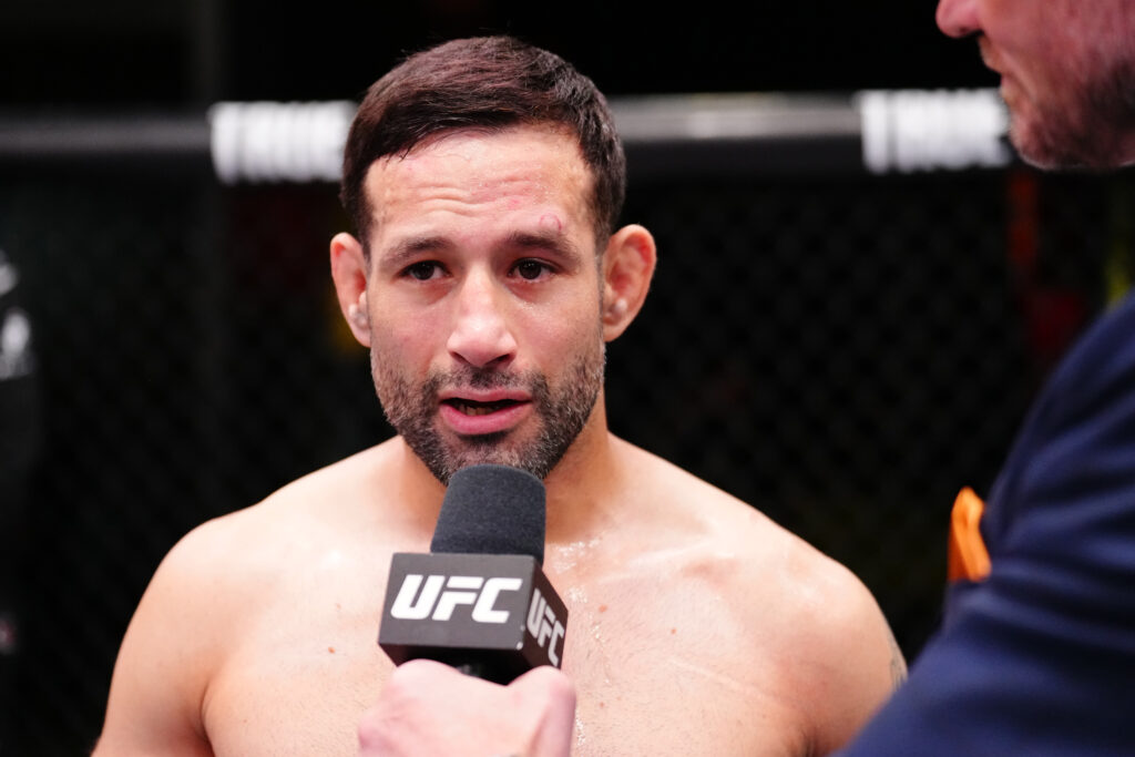 Carlos Vera during his UFC Vegas 104 post-fight interview