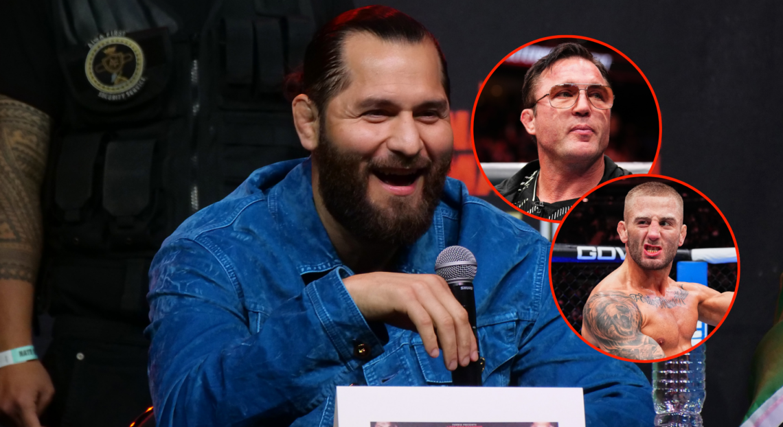 Jorge Masvidal with bubbles showing Chael Sonnen and Oban Elliott