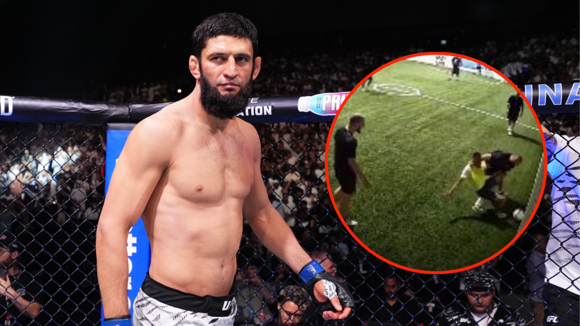 Khamzat Chimaev of Russia prepares to face Robert Whittaker of New Zealand in a middleweight fight during the UFC 308 event at Etihad Arena on Octo...