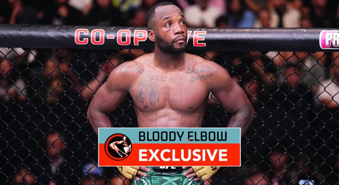 Image of Leon Edwards with EXCLUSIVE banner