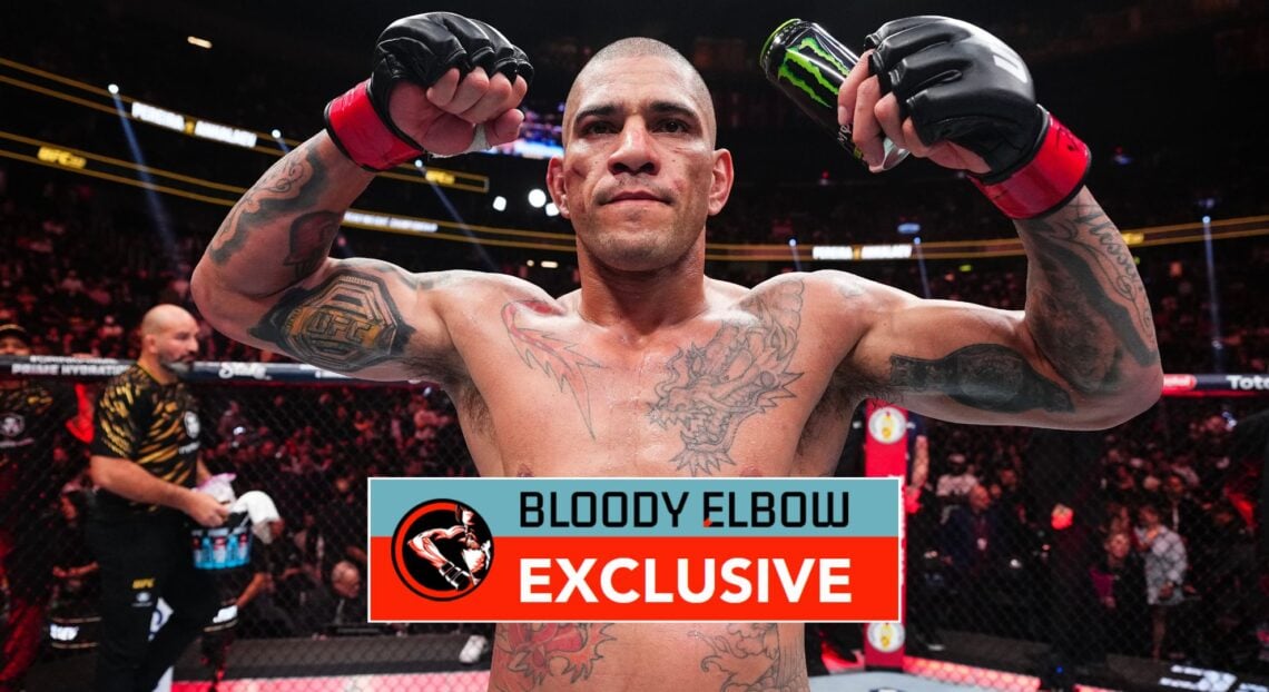 Image of Alex Pereira. Inset, Bloody Elbow Exclusive banner