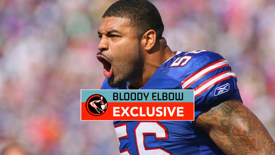 Shawne Merriman with exclusive banner