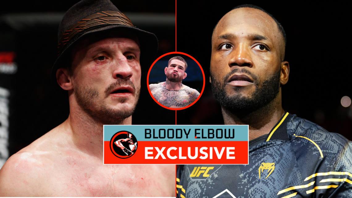 Brad Pickett, Sean Brady and Leon Edwards with exclusive banner