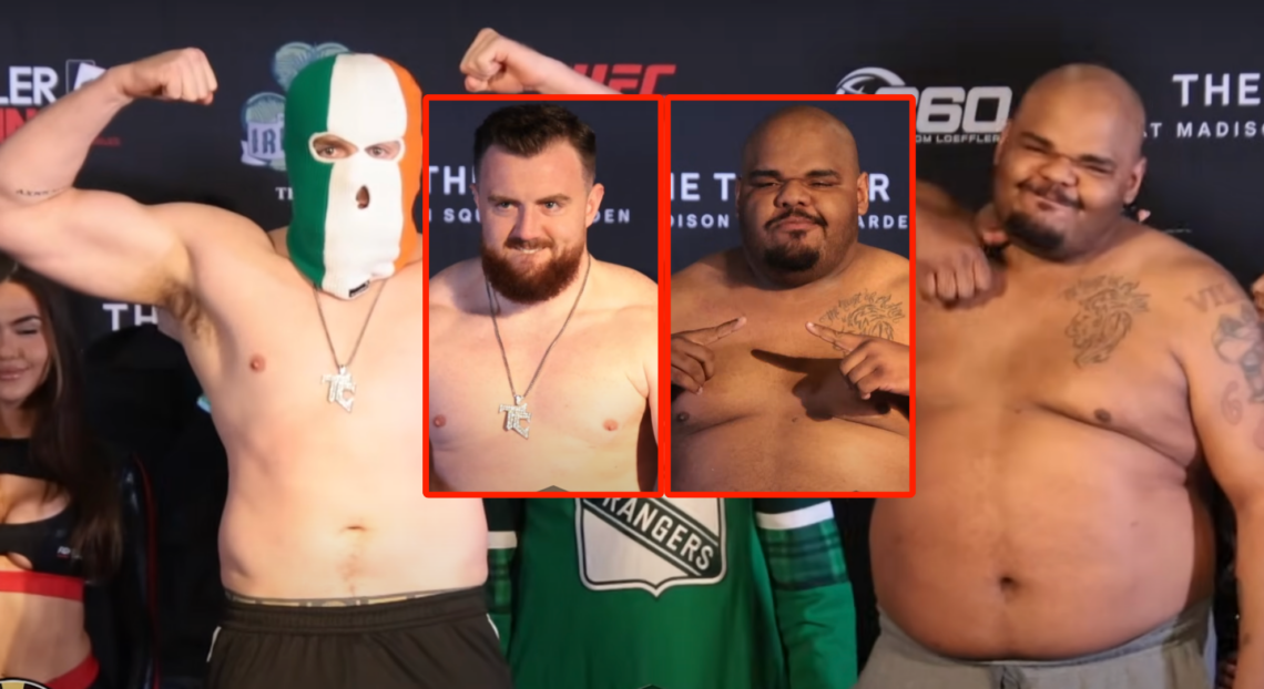 Thomas Carty and Dujaun Calloway weighing in for their fight in New York