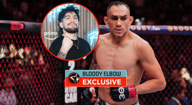 Tony Ferguson and Dillon Danis with overlay text reading: BLOODY ELBOW EXCLUSIVE