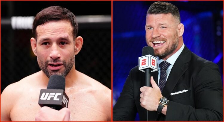 Split image of Carlos Vera at UFC Vegas 104 and Michael Bisping at UFC Vegas 76