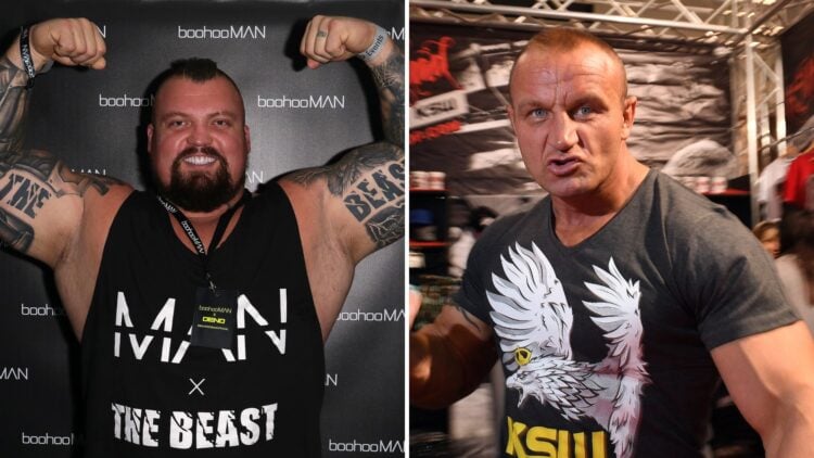 A split image on Eddie Hall and Mariusz Pudzianowski