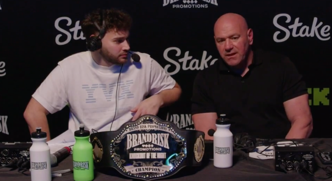 Adin Ross and Dana White at a Brand Risk Promotions event