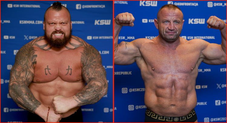 Eddie Hall and Mariusz Pudzianowski weigh in for their KSW fight