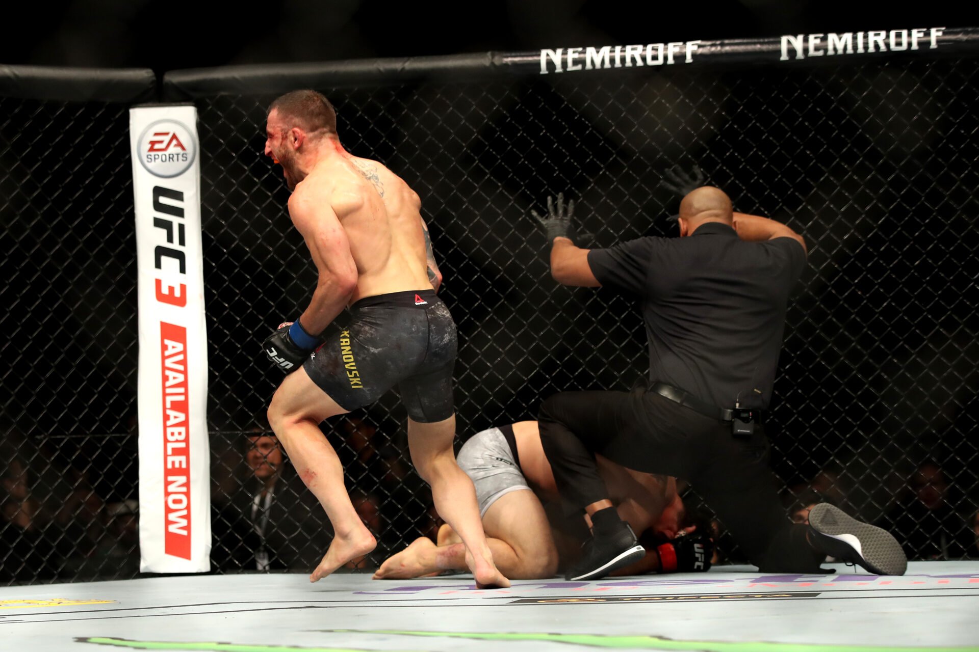 Image of Alexander Volkanovski knocking out Chad Mendes