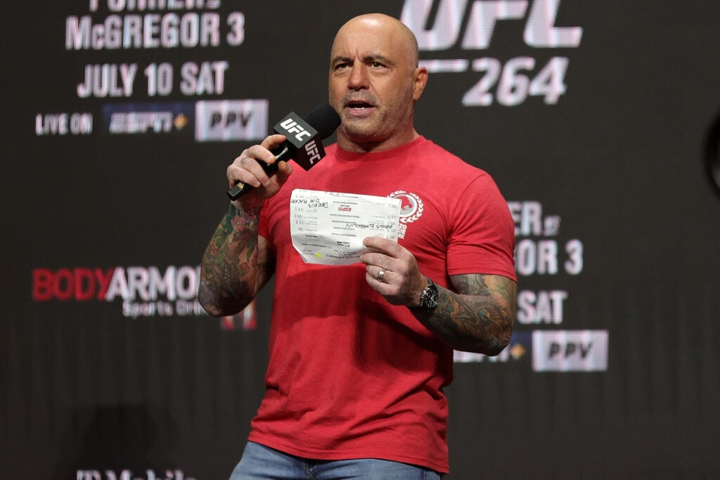 Joe Rogan at the UFC 264 weigh-in