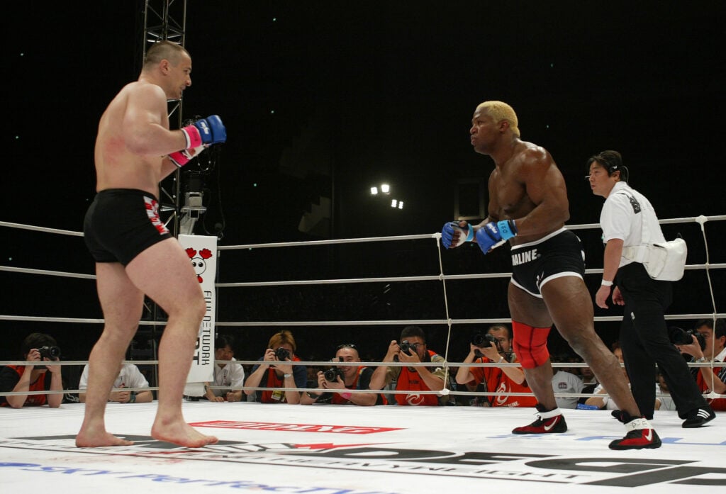 Mirko Cro Cop fighting Kevin Randleman at PRIDE Elimination 2004